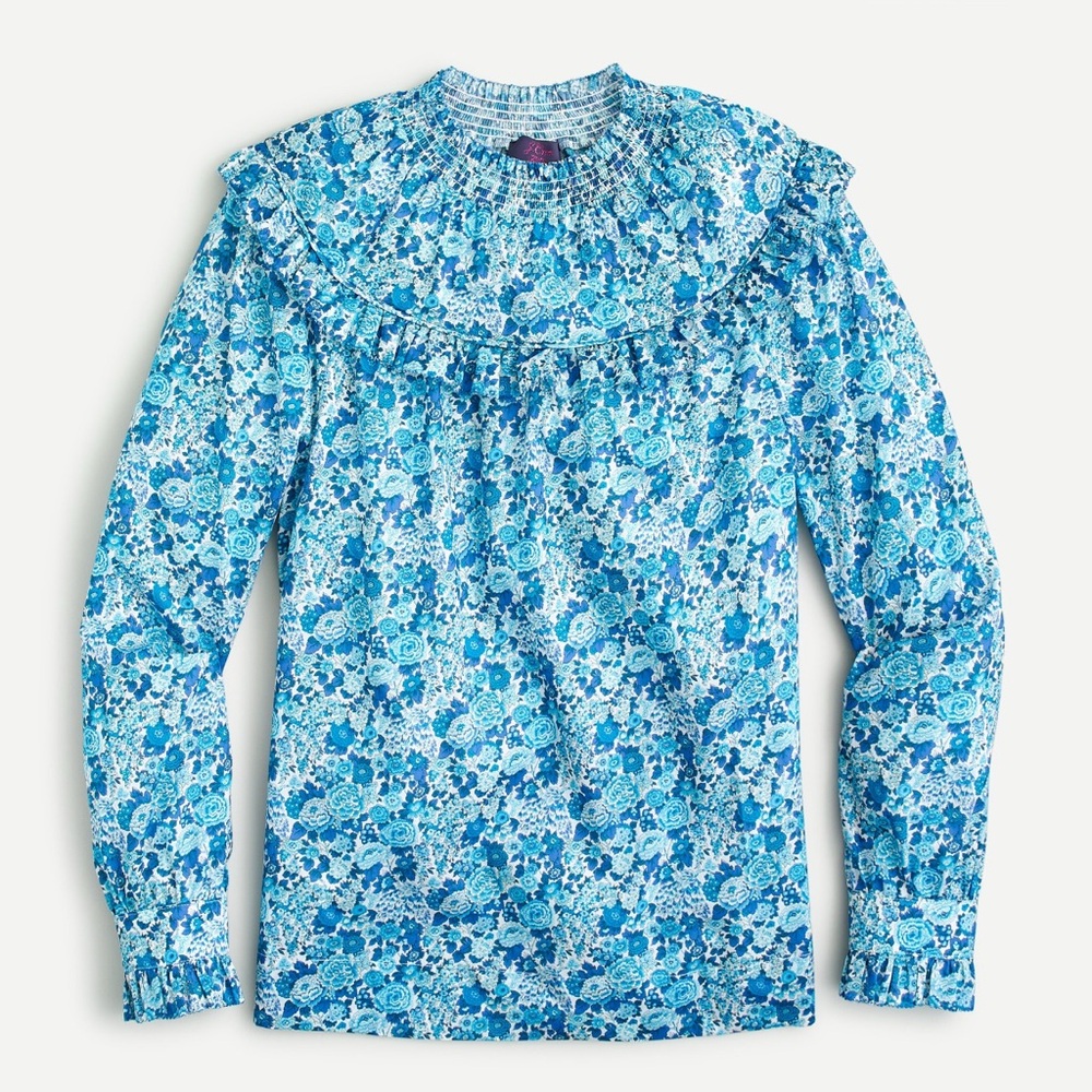 J.Crew x‎ Liberty Fabrics Floral Popover Blouse | Size M | EUC